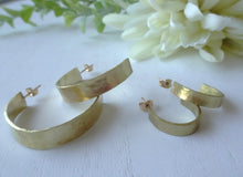 Load image into Gallery viewer, Tiny Gold Half Hoop Earrings, Simple Modern Jewelry