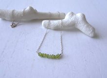Load image into Gallery viewer, Peridot Silver Bar Necklace