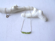 Load image into Gallery viewer, Peridot Silver Bar Necklace