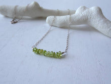 Load image into Gallery viewer, Peridot Silver Bar Necklace