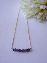 Load image into Gallery viewer, Iolite Gold-filled Bar Necklace