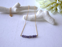 Load image into Gallery viewer, Iolite Gold-filled Bar Necklace