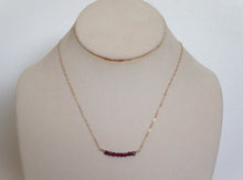 Load image into Gallery viewer, Ruby Gold-filled Bar Necklace