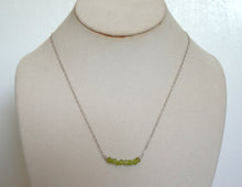 Load image into Gallery viewer, Peridot Silver Bar Necklace