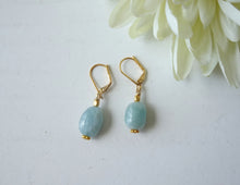 Load image into Gallery viewer, Blue Beryl Dangle Earrings