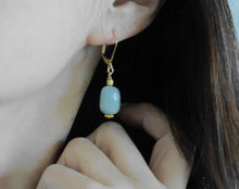 Load image into Gallery viewer, Blue Beryl Dangle Earrings