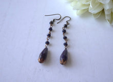 Load image into Gallery viewer, Midnight Blue Lapis Lazuli Drop Earrings