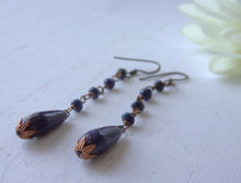 Load image into Gallery viewer, Midnight Blue Lapis Lazuli Drop Earrings