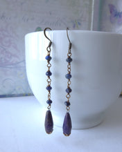 Load image into Gallery viewer, Midnight Blue Lapis Lazuli Drop Earrings