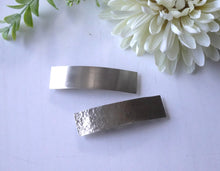 Load image into Gallery viewer, Silver Rectangle Hair Clip, Simple Hair Barrette