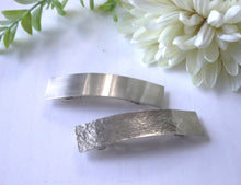 Load image into Gallery viewer, Silver Rectangle Hair Clip, Simple Hair Barrette