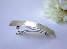 Load image into Gallery viewer, Silver Rectangle Hair Clip, Simple Hair Barrette