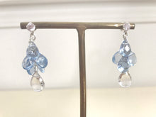 Load image into Gallery viewer, Blue Quartz Cluster Earrings