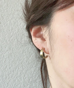 Tiny Gold Half Hoop Earrings, Simple Modern Jewelry