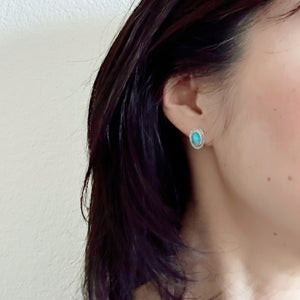 Wearing Turquoise studs earrings