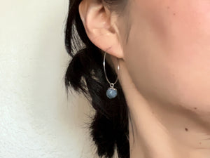 Blue Coral Hoop Earrings
