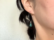 Load image into Gallery viewer, Green Malachite Hoop Earrings