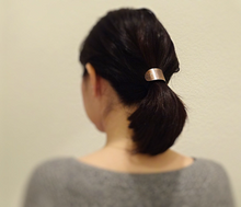 Load image into Gallery viewer, Copper Oval Pony Holder Cuff, Boho-chic Hair Jewelry