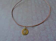 Load image into Gallery viewer, Tree Of Life Charm Necklace, Hand Stamped Disk Pendant.