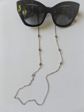 Load image into Gallery viewer, Silver Eyeglasses Holder, Eyewear Jewelry, Sunglasses Lanyard.