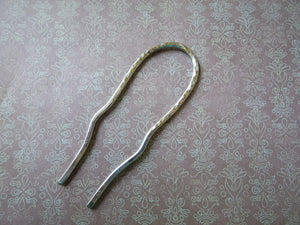 Short Mini Zigzag Hair Pin, Metal Bun Holder.