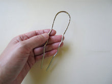 Load image into Gallery viewer, Silver Long Handforged Hair Stick, Zigzag Hair Pins For Long Hair.