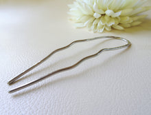 Load image into Gallery viewer, Silver Long Handforged Hair Stick, Zigzag Hair Pins For Long Hair.