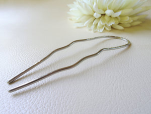 Silver Long Handforged Hair Stick, Zigzag Hair Pins For Long Hair.