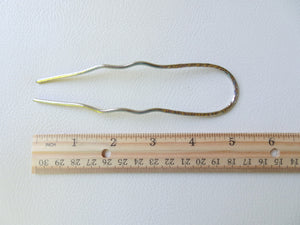Silver Long Handforged Hair Stick, Zigzag Hair Pins For Long Hair.