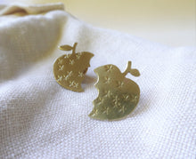 Load image into Gallery viewer, Bitten Apple Pin Brooch, Hat, Shawl, Sweater Pin.