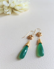 Load image into Gallery viewer, Exotic Emerald green Drop Earrings.