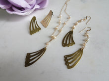 Load image into Gallery viewer, Gold Butterfly Wing Statement Earrings, Post Earrings.