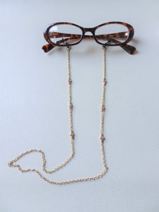 Pink Pearls Sunglasses Chain, Eyewear Jewelry 