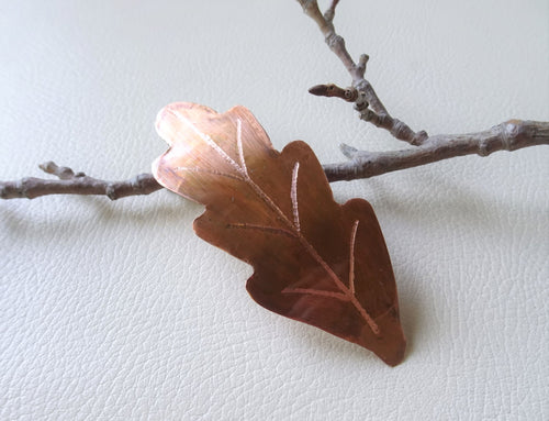 Oak Hair Barrette, Fall Leaf Hair Clip