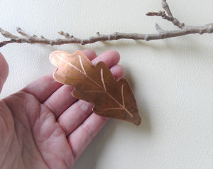 Oak Hair Barrette, Fall Leaf Hair Clip