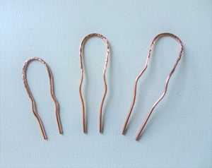 Copper Zigzag Hair Pin, Various Sizes