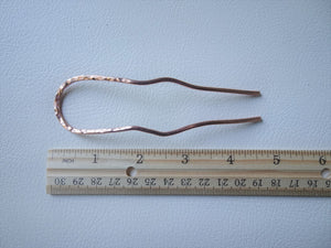 Copper Zigzag Hair Fork, Thick Hair Bun Holder