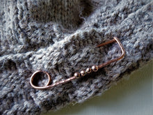 Load image into Gallery viewer, Copper Shawl Pin, Handforged Large Safety Pin