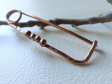 Load image into Gallery viewer, Copper Shawl Pin, Handforged Large Safety Pin