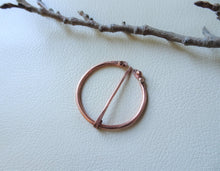 Load image into Gallery viewer, Copper Penannular Brooch, Handforged Celtic Brooch Pin