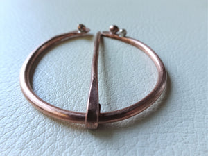 Copper Penannular Brooch, Handforged Celtic Brooch Pin