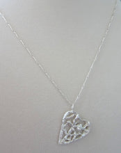 Load image into Gallery viewer, Silver Heart Necklace, Lacy Pendant, Filigree Heart Jewelry