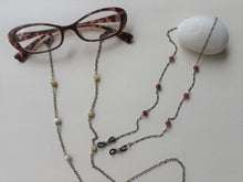 Load image into Gallery viewer, Antique Bronze Gemstones Eyeglasses Holder 