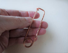Load image into Gallery viewer, Copper Shawl Pin, Handforged Safety Pin 