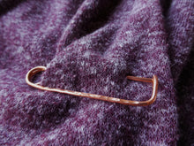 Load image into Gallery viewer, Copper Shawl Pin, Handforged Safety Pin