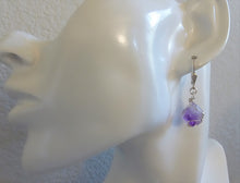 Load image into Gallery viewer, Raw Amethyst Wire Wrapped Earrings 