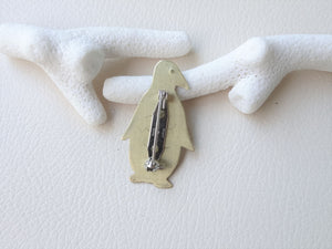 Handmade Penguin Brooch on Back