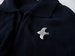 Flying Bird Brooch, Minimalist Bird Pin, Silver Bird Scarf Pin