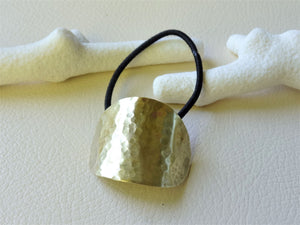 Minimalist Brass Hair Cuff, Hammered Oval Metal Hair Jewelry, Size Small