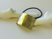 Load image into Gallery viewer, Mini Hammered Metal Hair Cuff, Handcrafted Brass Hair Tie 